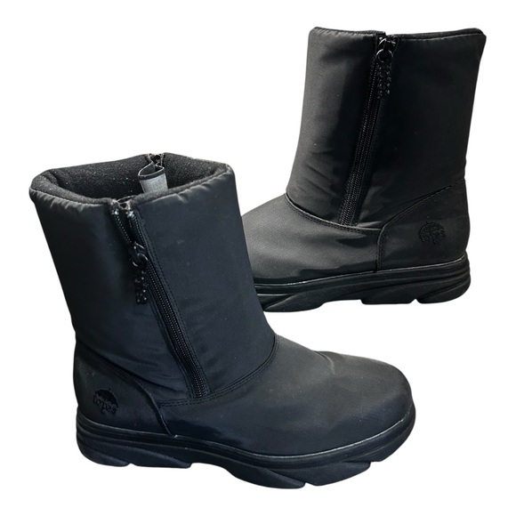 TOTES Waterproof Black Mid Boots — Size 8 Black Winter Boots with Side Zipper - Picture 3 of 11